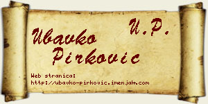 Ubavko Pirković vizit kartica